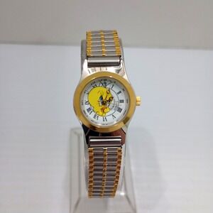 Tweety Bird 1990's Armitron Watch damaged Two Tone Stretch  Warner Bro New Batte